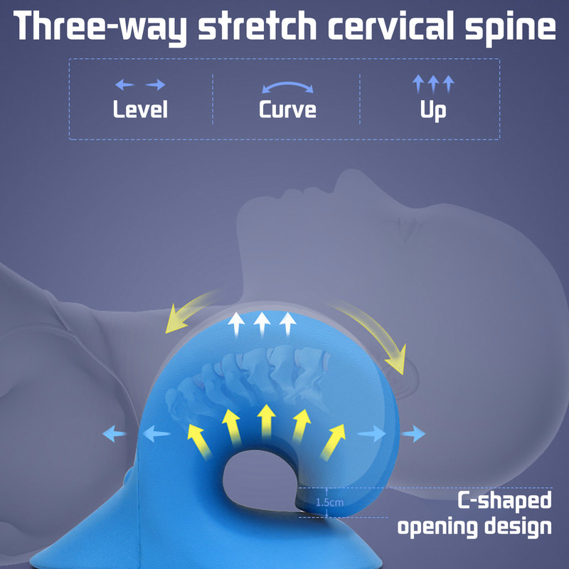 Travesseiro de massagem cervical tipo C, órtese cervical, tração, massagem, para dormir, ombros e pescoço.