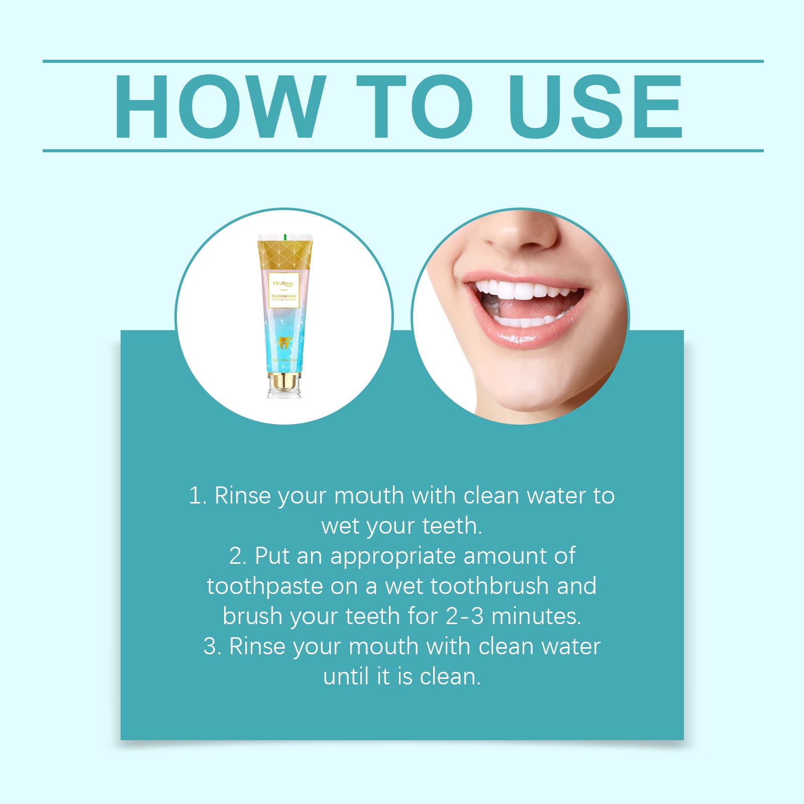 Creme dental clareador Oralhoe, suave para uso diário, que remove manchas, clareia, refresca e reduz o mau hálito.