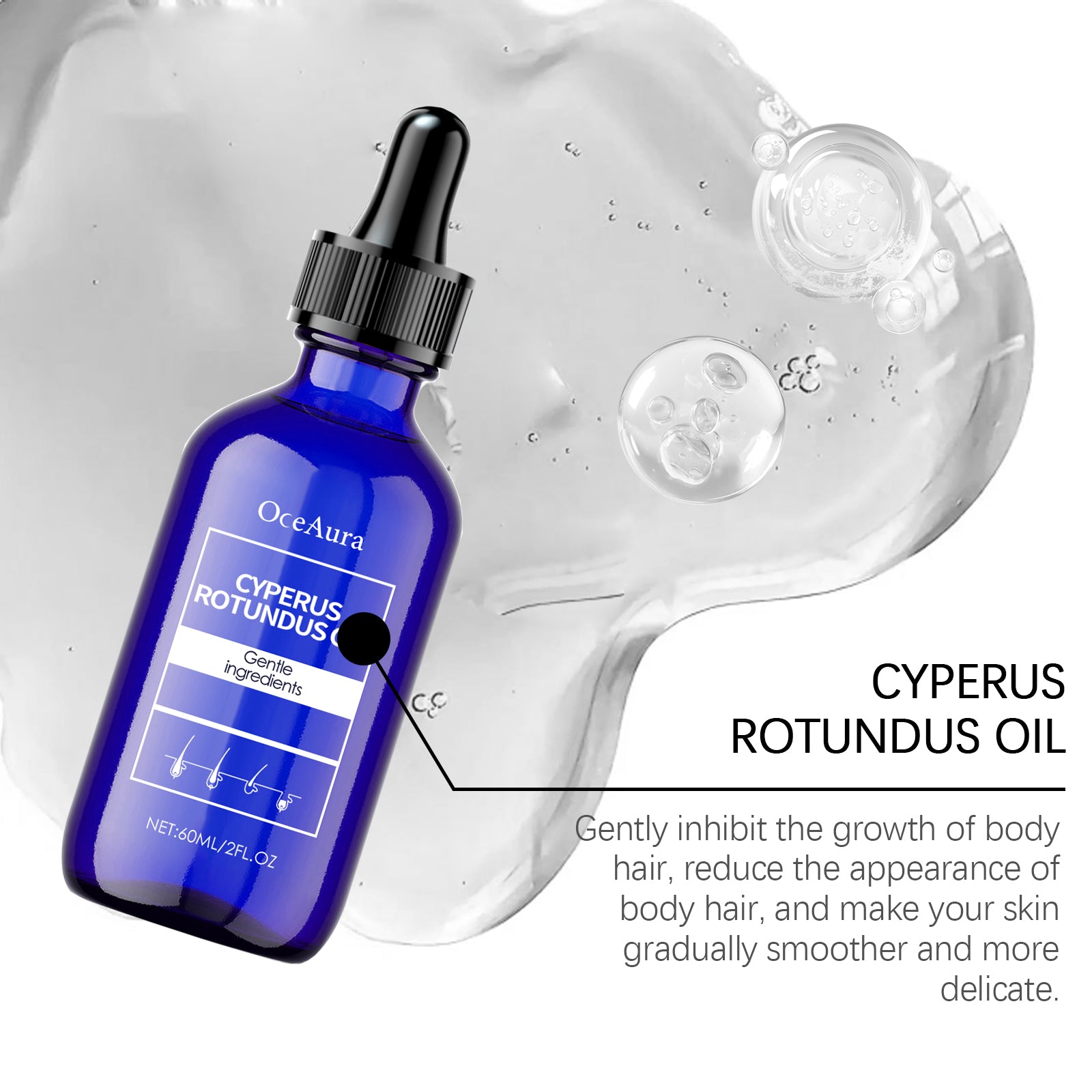 Óleo Essencial OceAura para Cuidados com os Cabelos e o Corpo, para uma Pele Nutritiva, Macia e Delicada.