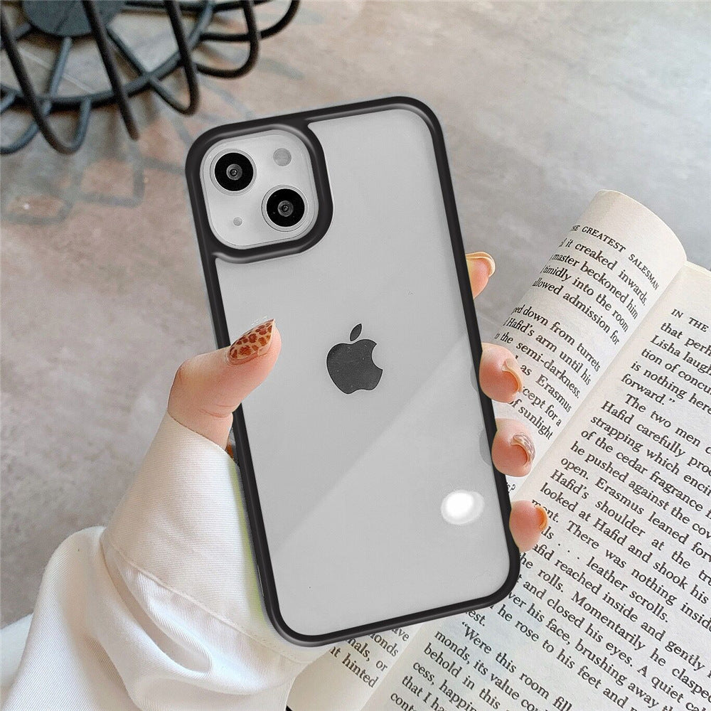Capa protetora de acrílico colorido, ideal para Apple 14 Pro Max e iPhone 13 mini com ranhuras (15PR).