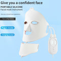 Máscara de beleza de silicone, máscara facial de rejuvenescimento com LED, instrumento de luz vermelha e azul, espectrômetro de luz de grande alcance.