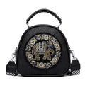 Bolsa feminina multicamadas de grande capacidade, estilo vintage, com alça transversal, ideal para uso casual no dia a dia.