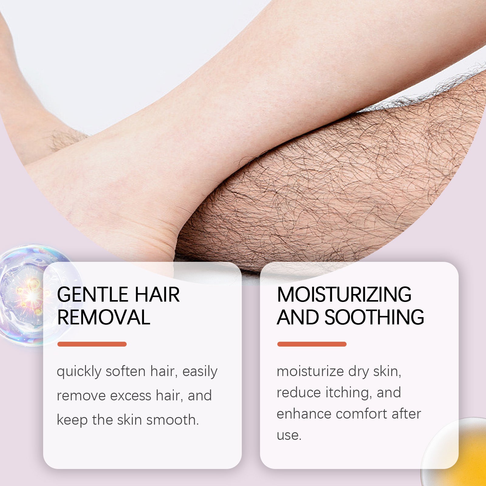 Creme Depilatório Corporal OceAura, Suave, para Limpeza e Remoção de Pelos nas Mãos e Pernas, para Homens e Mulheres.