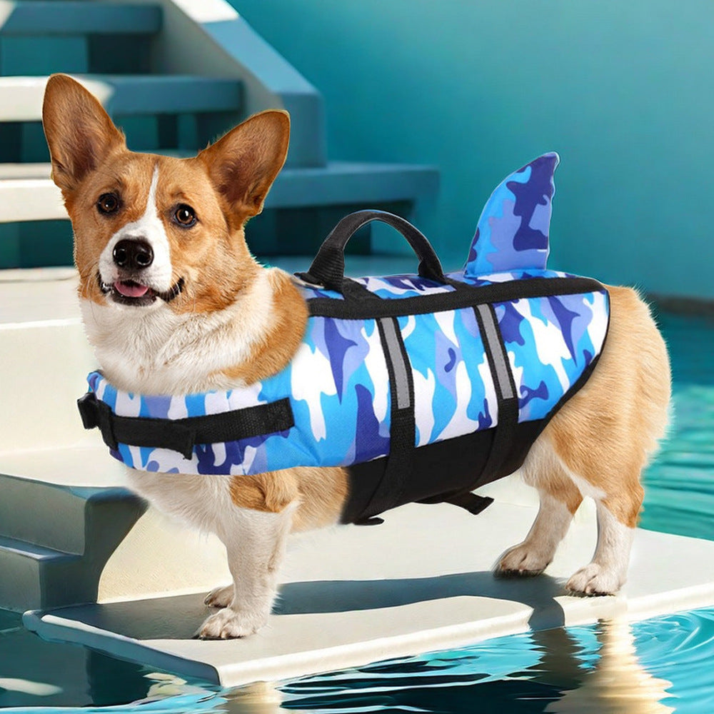 Colete salva-vidas leve e ajustável com velcro para cães de porte médio a grande. Roupa de banho para cães.