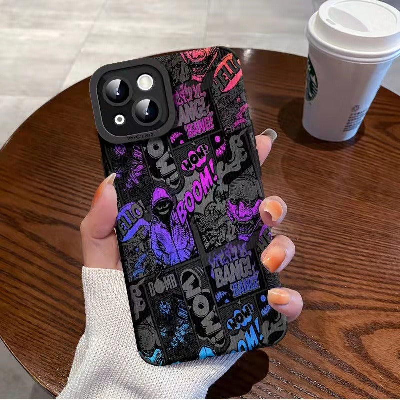 Capa de celular moderna, compatível com iPhone 13/14 Pro Max, Apple 12/11, XR, XS, macia e com estampa de desenho animado.