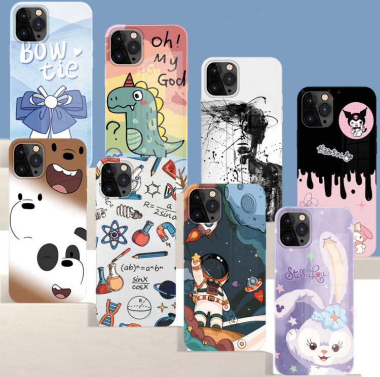 Capa personalizada para iPhone 16 com impressão por transferência térmica, incluindo capa rígida de 15" brilhante e 14" fosca para película protetora com fotos.