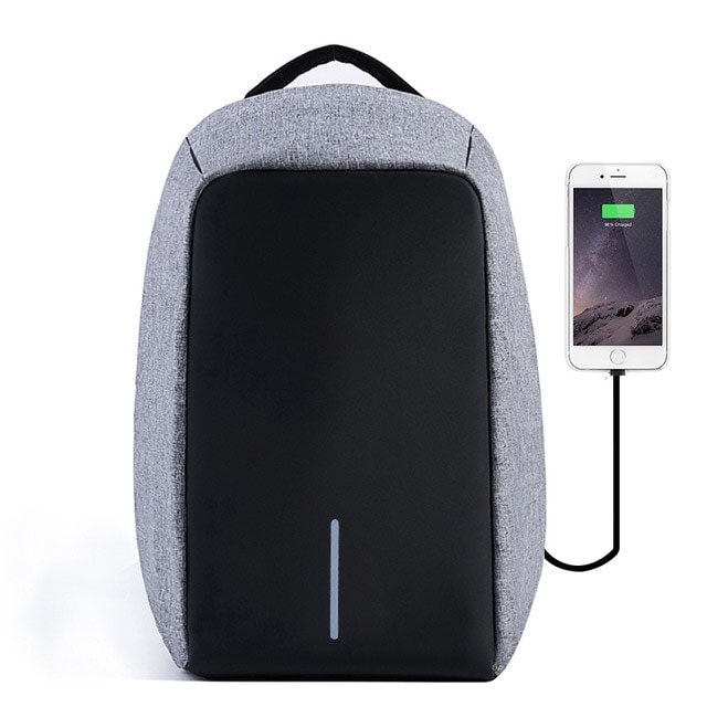 Mochila impermeável para laptop masculino de 15 polegadas, multifuncional, antifurto, com carregamento USB, ideal para viagens e escola.