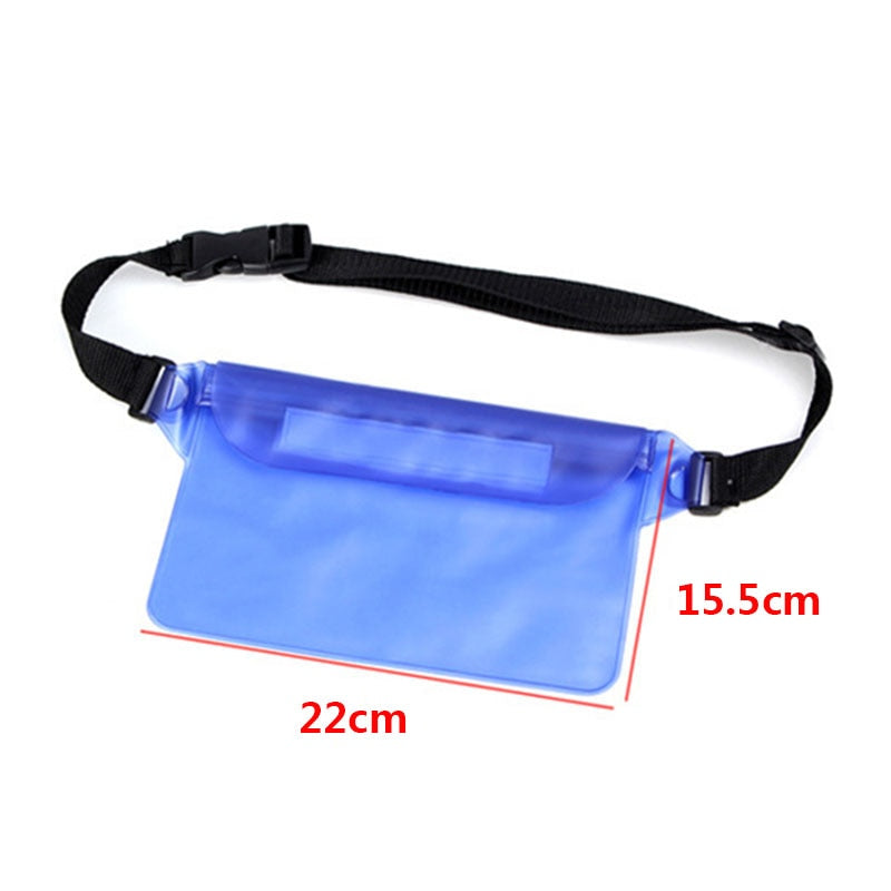 Bolsa impermeável para natação, esqui aquático, mergulho, ombro e cintura, capa protetora para celular subaquática para praia e barco.