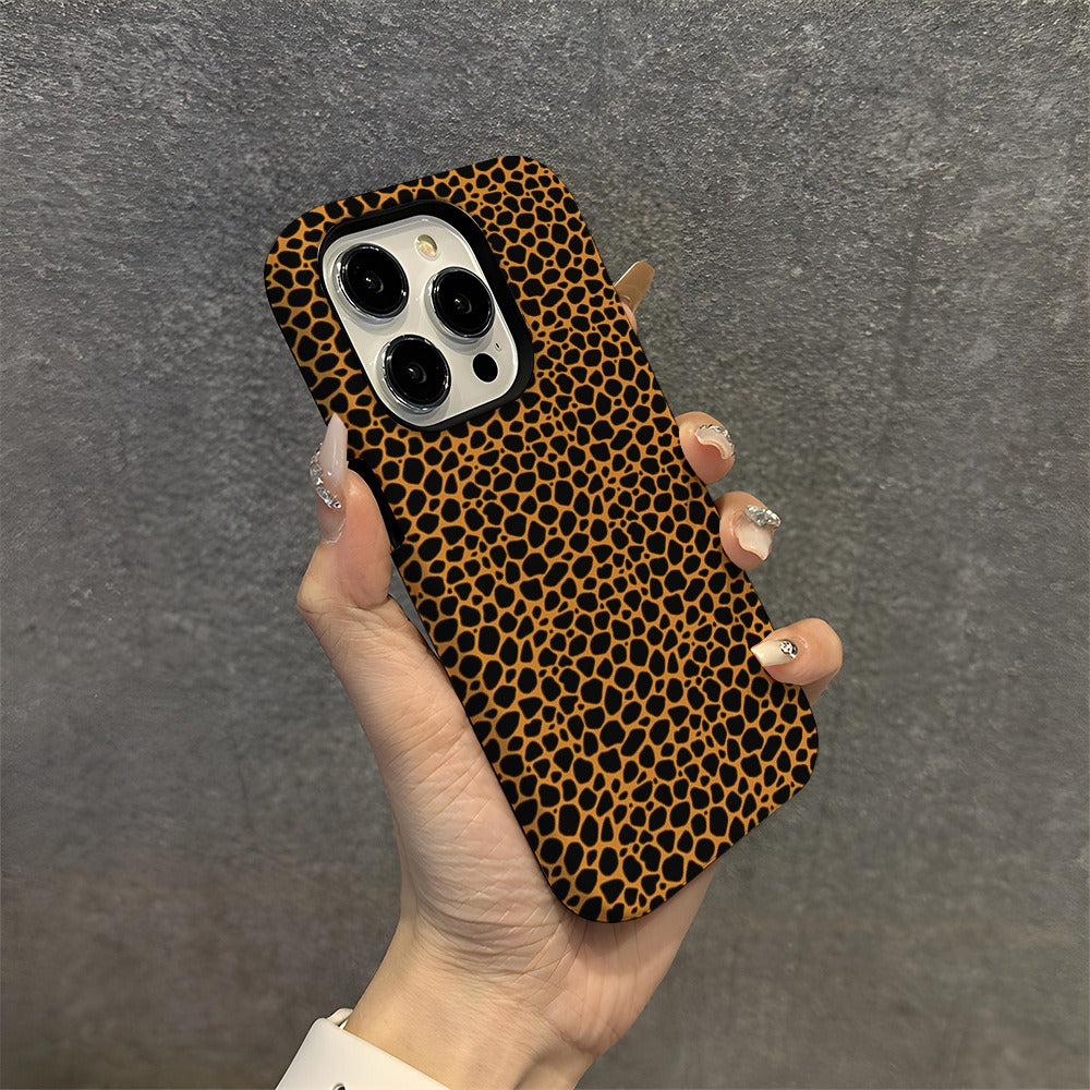 Capa para celular Apple 15 com estampa de leopardo sexy, proteção IP16 contra quedas, película protetora 2 em 1 para Apple 13 Pro.