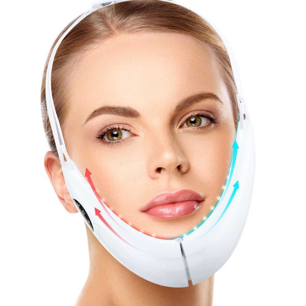 Microcorrente Luz Colorida Instrumento V para Firmeza Facial  Beauty Instrument Hot Compress Lifting Face Slimming Instrument