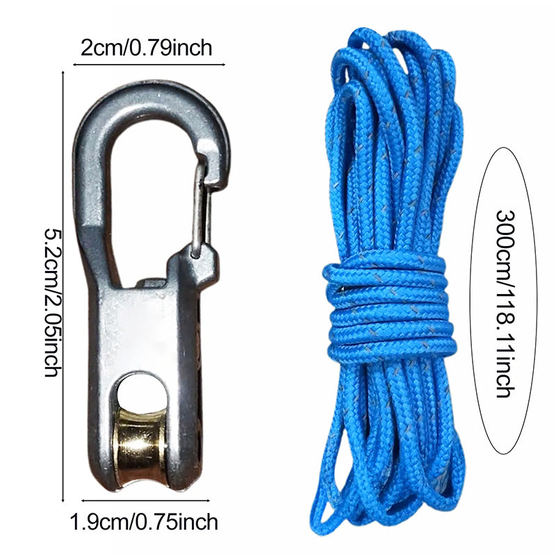 Conjunto de 6 Ajustadores de Paracord, Ferramentas de Aperto de Corda com Rodas, Tensionadores de Alta Resistência para Camping e Fitas para Lona