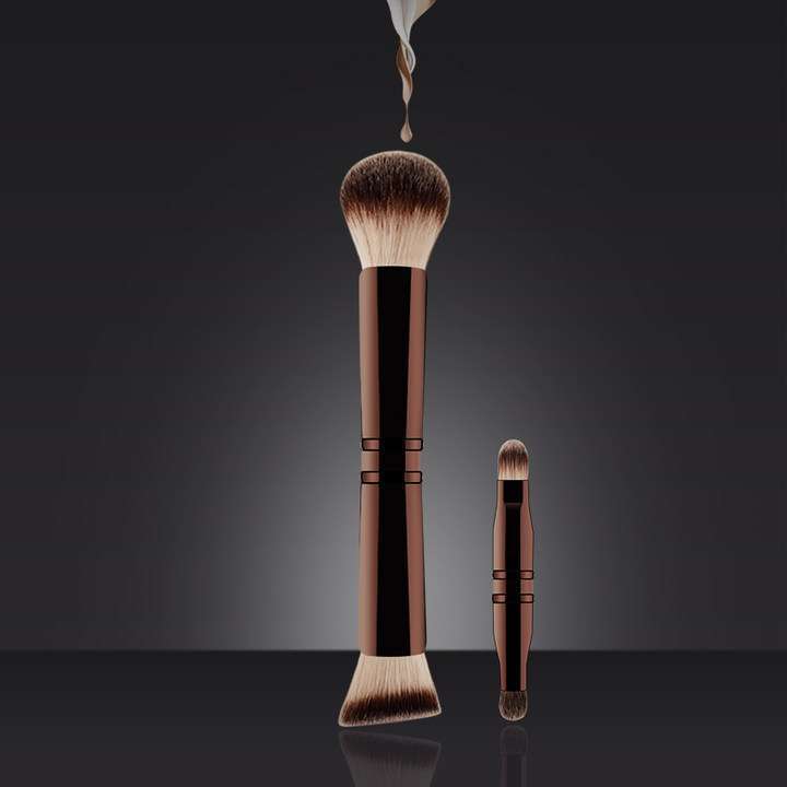Pincel de maquiagem multifuncional oculto de quatro cabeças HG, pincel para pó, pincel para blush