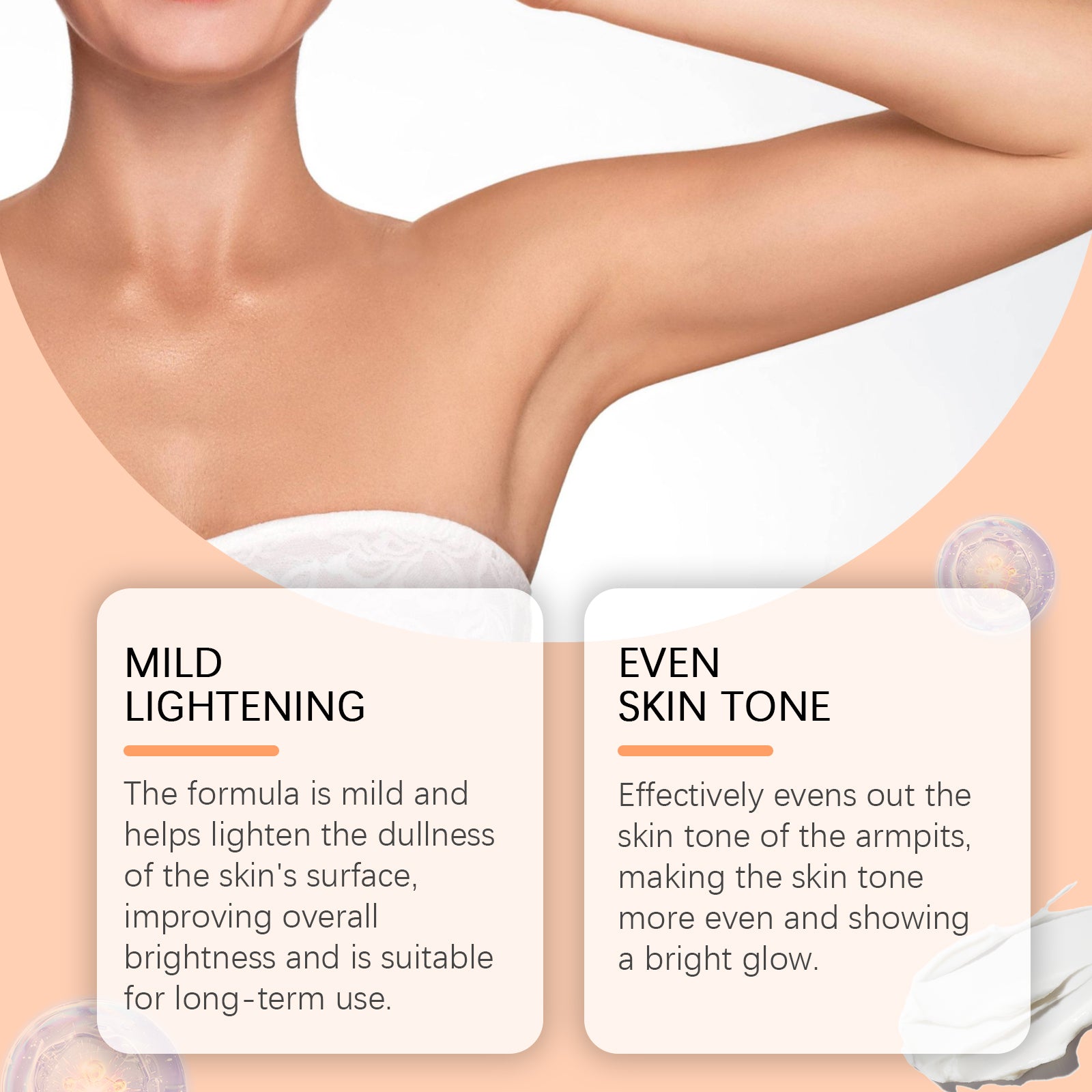Creme hidratante para a pele das axilas OceAura, ideal para peles delicadas e com articulações sensíveis.