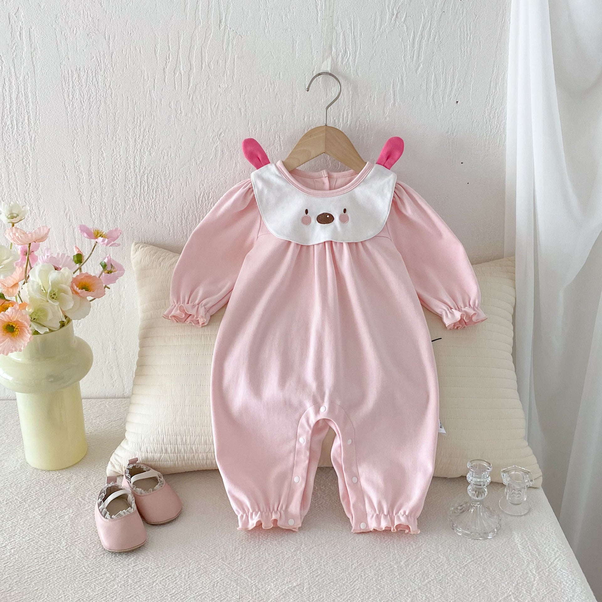 Conjunto de outono para bebê, body para recém-nascido, roupa de primavera e outono, macacão de algodão super fofo com estampa de lua e ideal para engatinhar até os 100 dias.