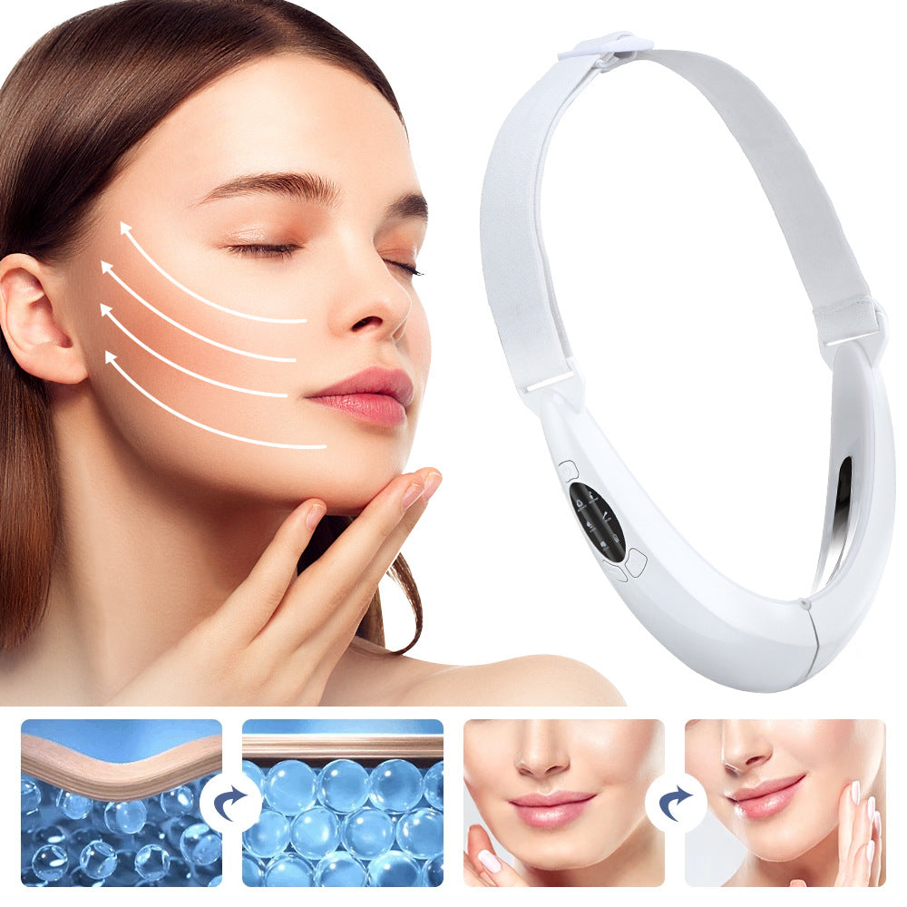 Microcorrente Luz Colorida Instrumento V para Firmeza Facial  Beauty Instrument Hot Compress Lifting Face Slimming Instrument