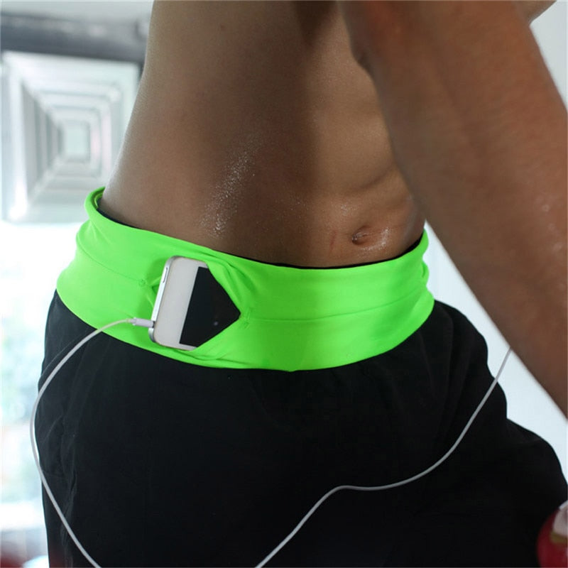 Bolsa de cintura profissional para corrida, unissex, para academia, trilhas e esportes. Cinto invisível para celular.