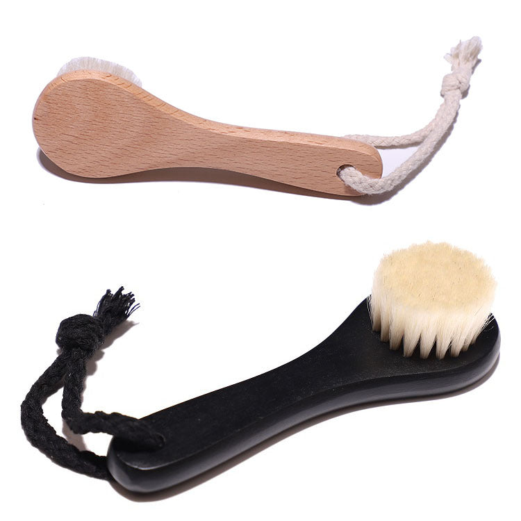 Pente de cabelo para bebê com cabeça redonda em madeira de faia, escova de banho para bebês e crianças.