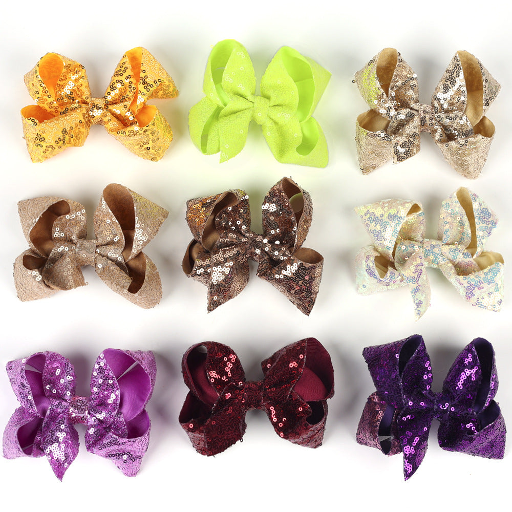 Presilha de cabelo infantil com borboleta de strass, cor sólida, lantejoulas, 12,7 cm (5 polegadas).