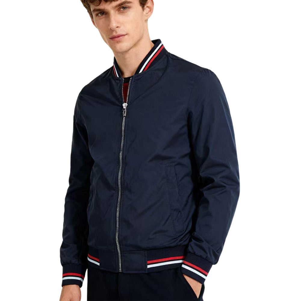 Jaqueta masculina com gola estilo beisebol