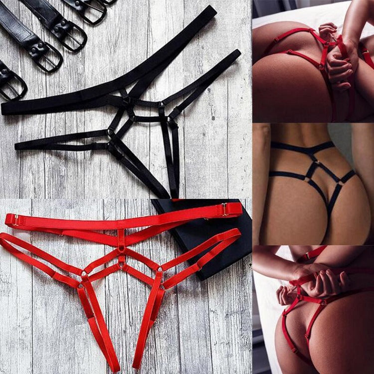 Calcinha fio dental sexy plus size aberta, transparente, com amarração nas nádegas, para mulheres.