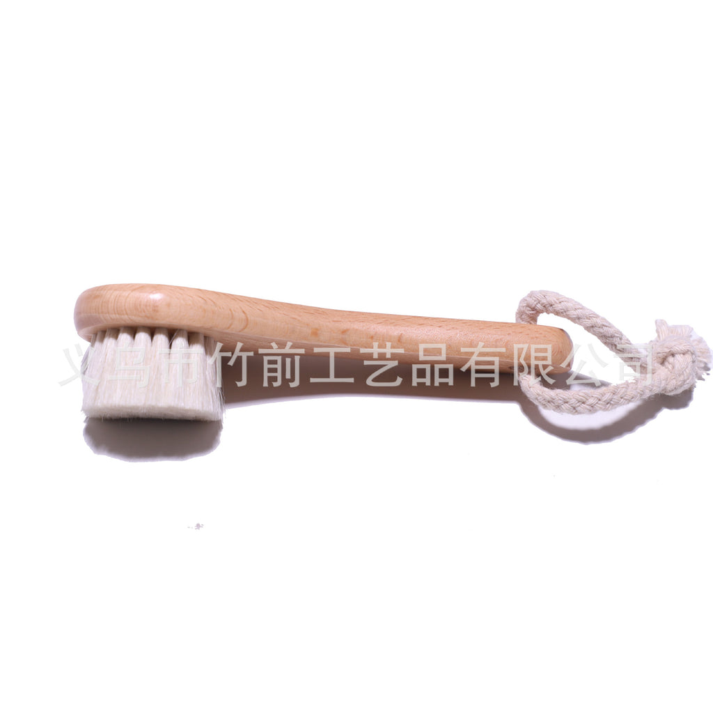Pente de cabelo para bebê com cabeça redonda em madeira de faia, escova de banho para bebês e crianças.