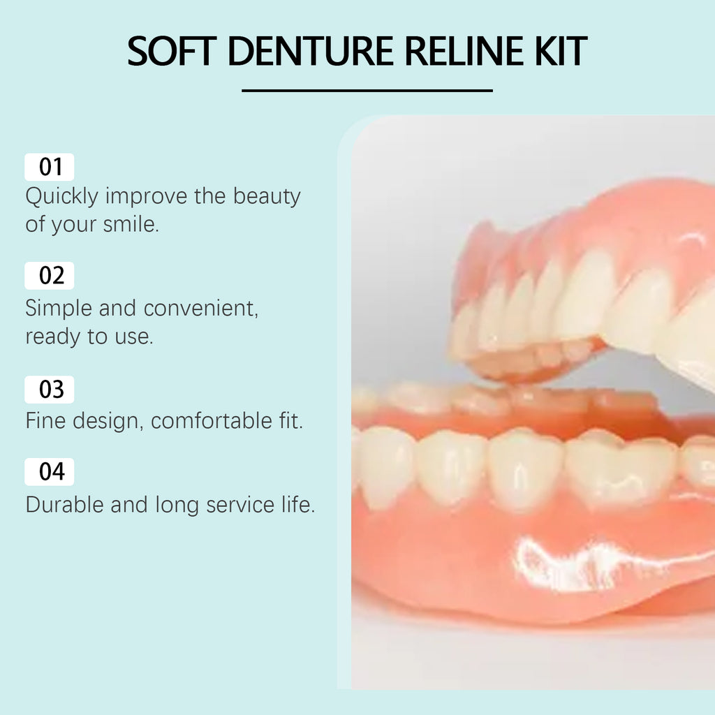 Kit para retoque de próteses dentárias, confortável e com acabamento impecável entre os dentes.