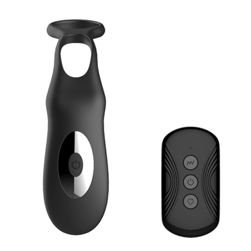 Massageador de próstata telescópico com anel duplo para retenção de espermatozoides, 10 bandas, vibrador masculino com controle remoto sem fio.