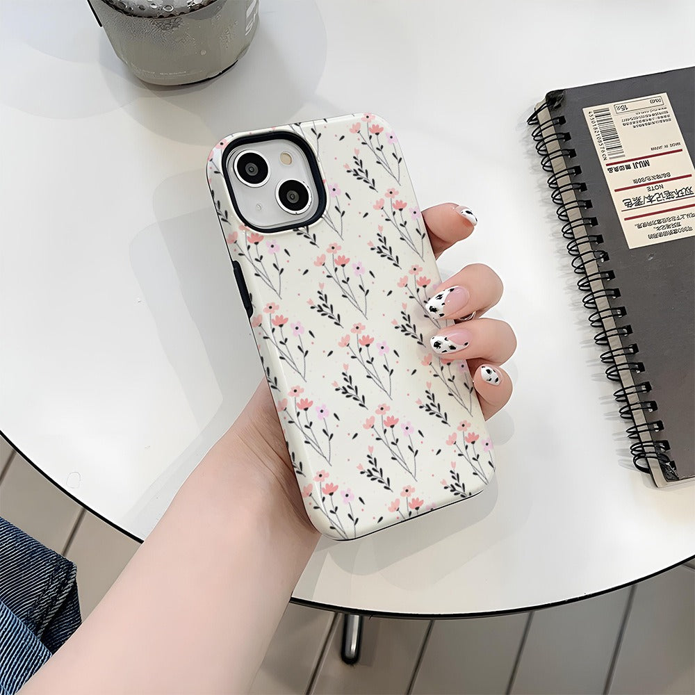 Capa protetora de película floral para Apple 15 Pro, IP16PM, 2 em 1, para celular Apple 13.