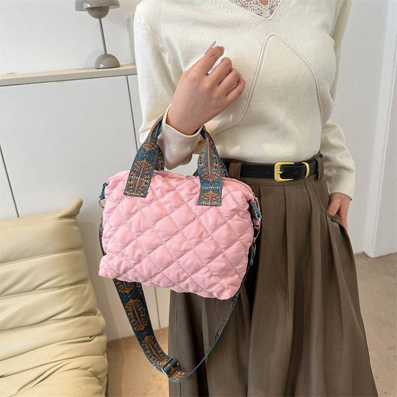 Bolsa casual, bolsa de ombro simples, bolsa transversal elegante, bolsa tote acolchoada estilo coreano.