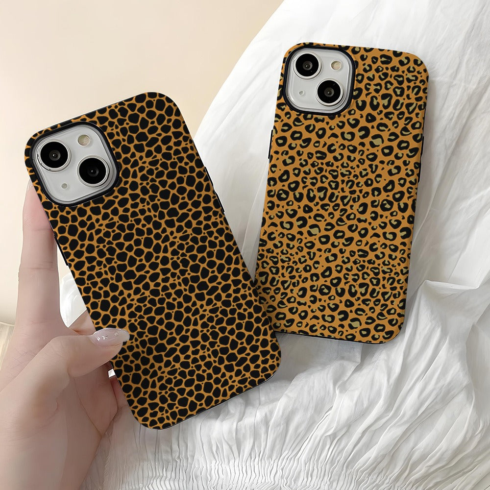 Capa para celular Apple 15 com estampa de leopardo sexy, proteção IP16 contra quedas, película protetora 2 em 1 para Apple 13 Pro.