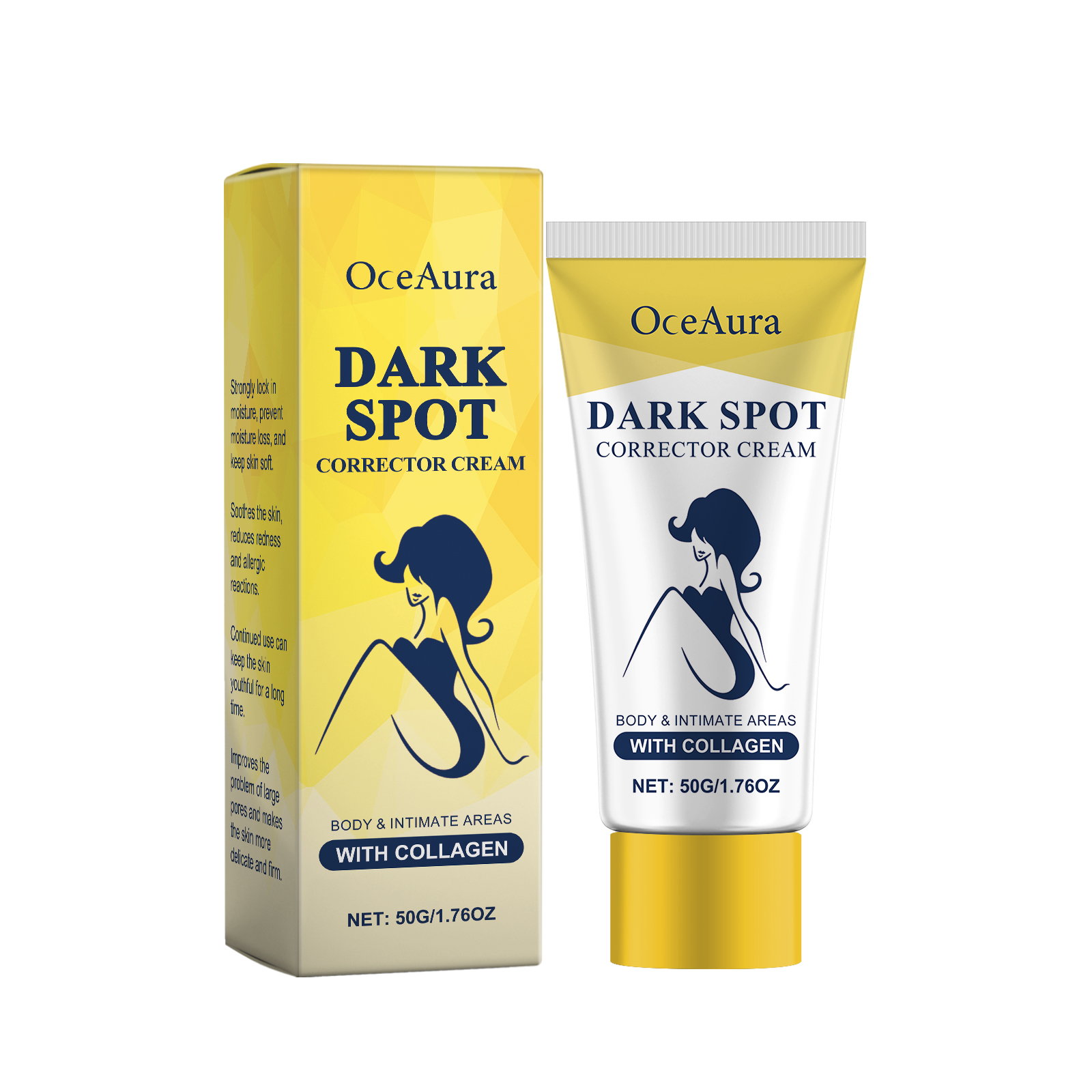 O hidratante corporal OceAura hidrata a pele do corpo para melhorar a aparência de pele opaca. Creme hidratante para o corpo.