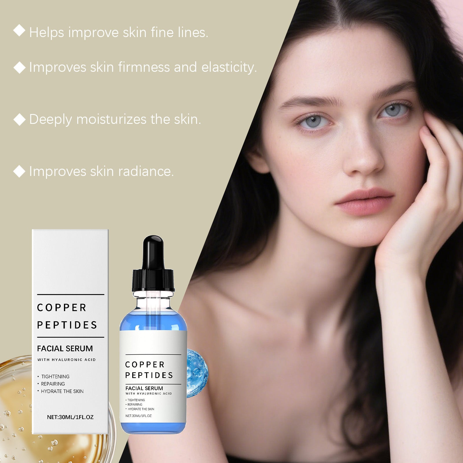 Sérum Hidratante com Ácido Hialurônico - Cuidado Facial Nutritivo e Hidratante para uma Pele Radiante e Viçosa