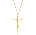 Colar curto feminino estilo Ins Style com pingente de letra "Faith" em liga metálica.