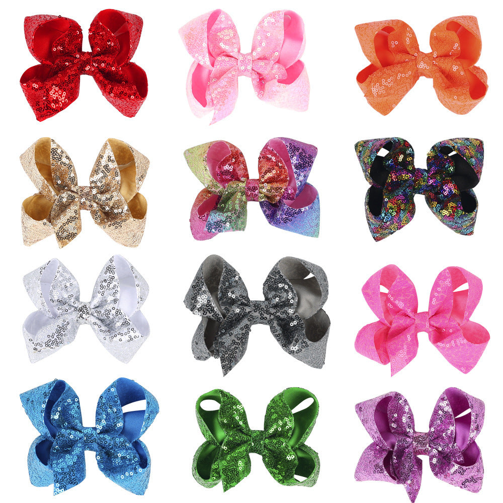 Presilha de cabelo infantil com borboleta de strass, cor sólida, lantejoulas, 12,7 cm (5 polegadas).