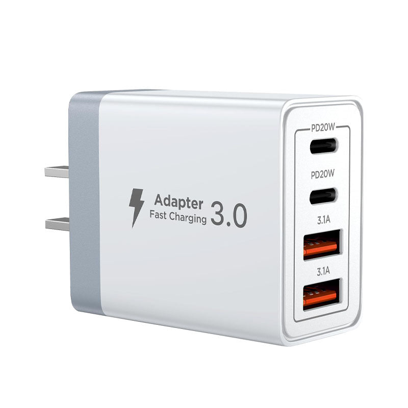 Adaptador de carregamento rápido com plugue americano, carregador duplo PD de 20 W/USB com múltiplas portas para iPhone 17/16.