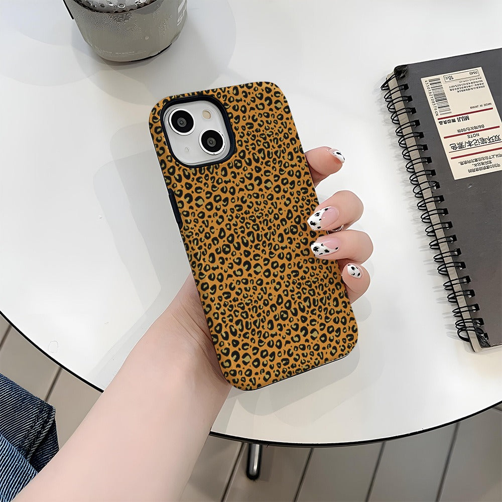 Capa para celular Apple 15 com estampa de leopardo sexy, proteção IP16 contra quedas, película protetora 2 em 1 para Apple 13 Pro.