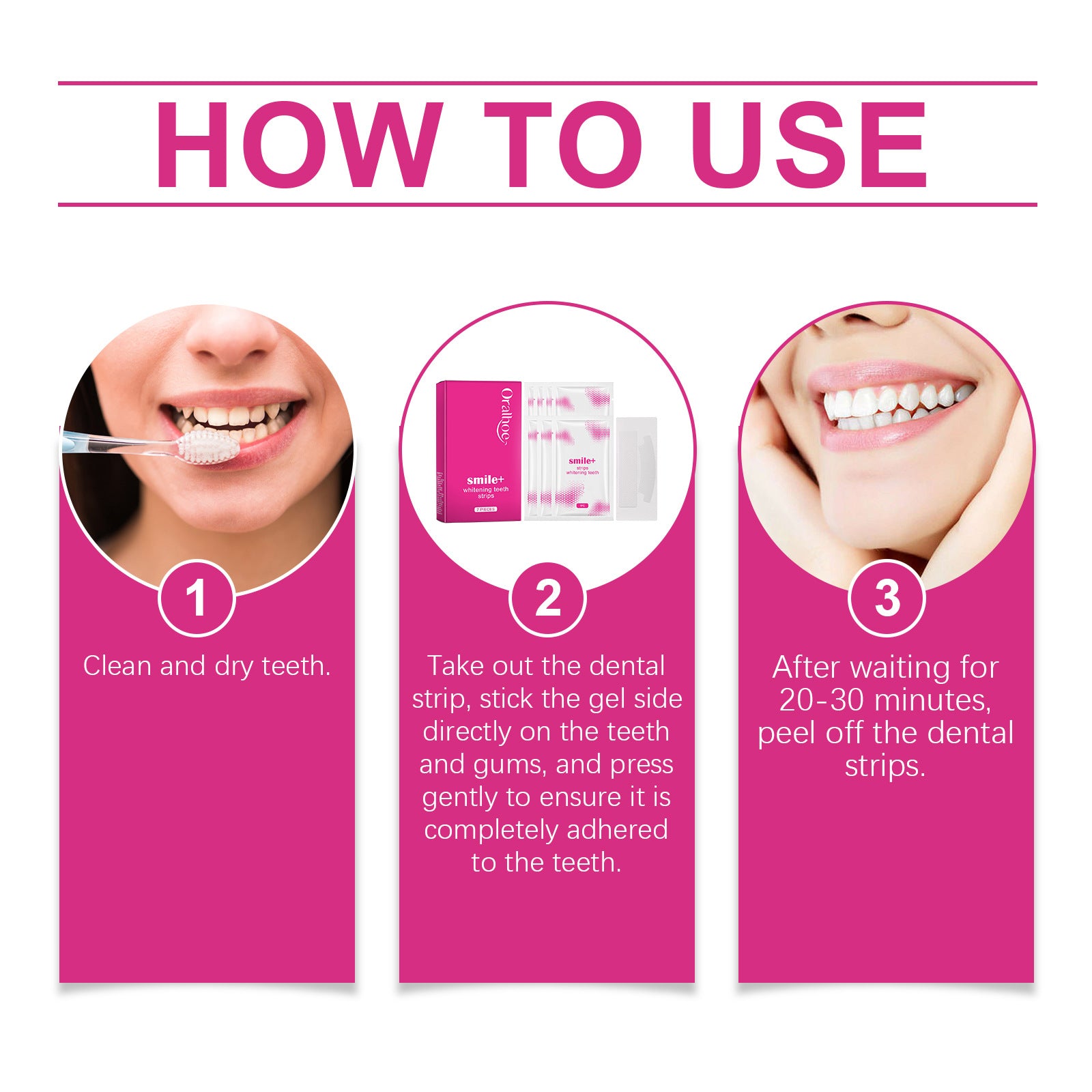 Adesivo clareador dental Oralhoe para limpeza de manchas, tártaro e dentes amarelados. Adesivo portátil para clareamento bucal.