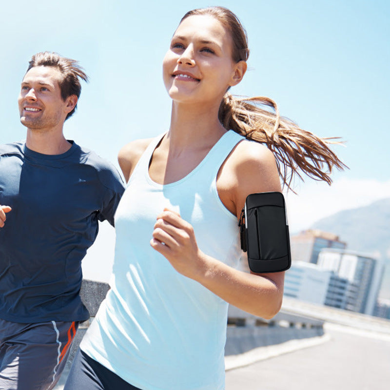 Bolsa de braço para celular para corrida, bolsa para celular para atividades ao ar livre, alça de braço para celular masculina e feminina, capa de pulso esportiva para celular à prova d'água.