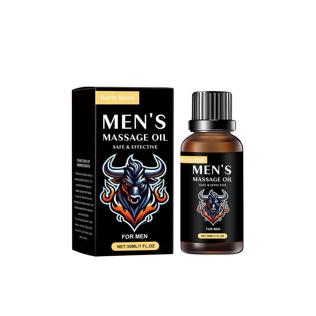 Óleo de Massagem Masculino North Moon, Hidratante Corporal Tópico para Cuidados com a Pele.
