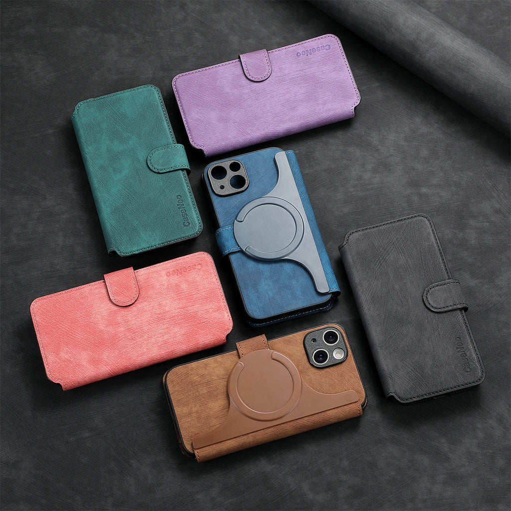 Nova separação magnética adequada para capa de celular Apple 16, Magsafe, forte ímã, capa flip de couro para iPhone 15, capa para iPhone 14.
