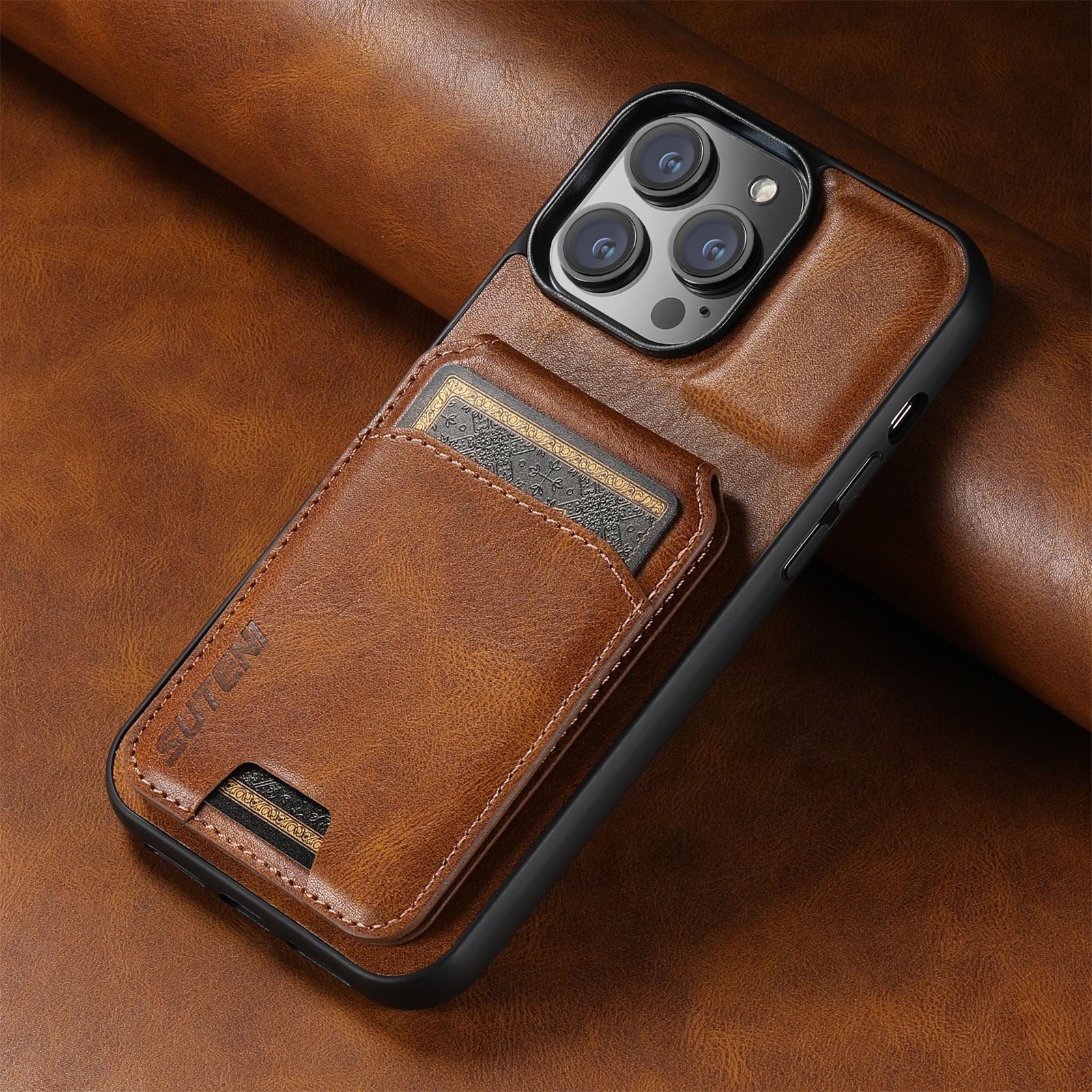 Compatível com capas para iPhone 16 Plus e Apple 14 com compartimento para cartões.