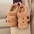 Pantufas de algodão para inverno, unissex, para usar em casa, com estampa fofa de croissant para casais.