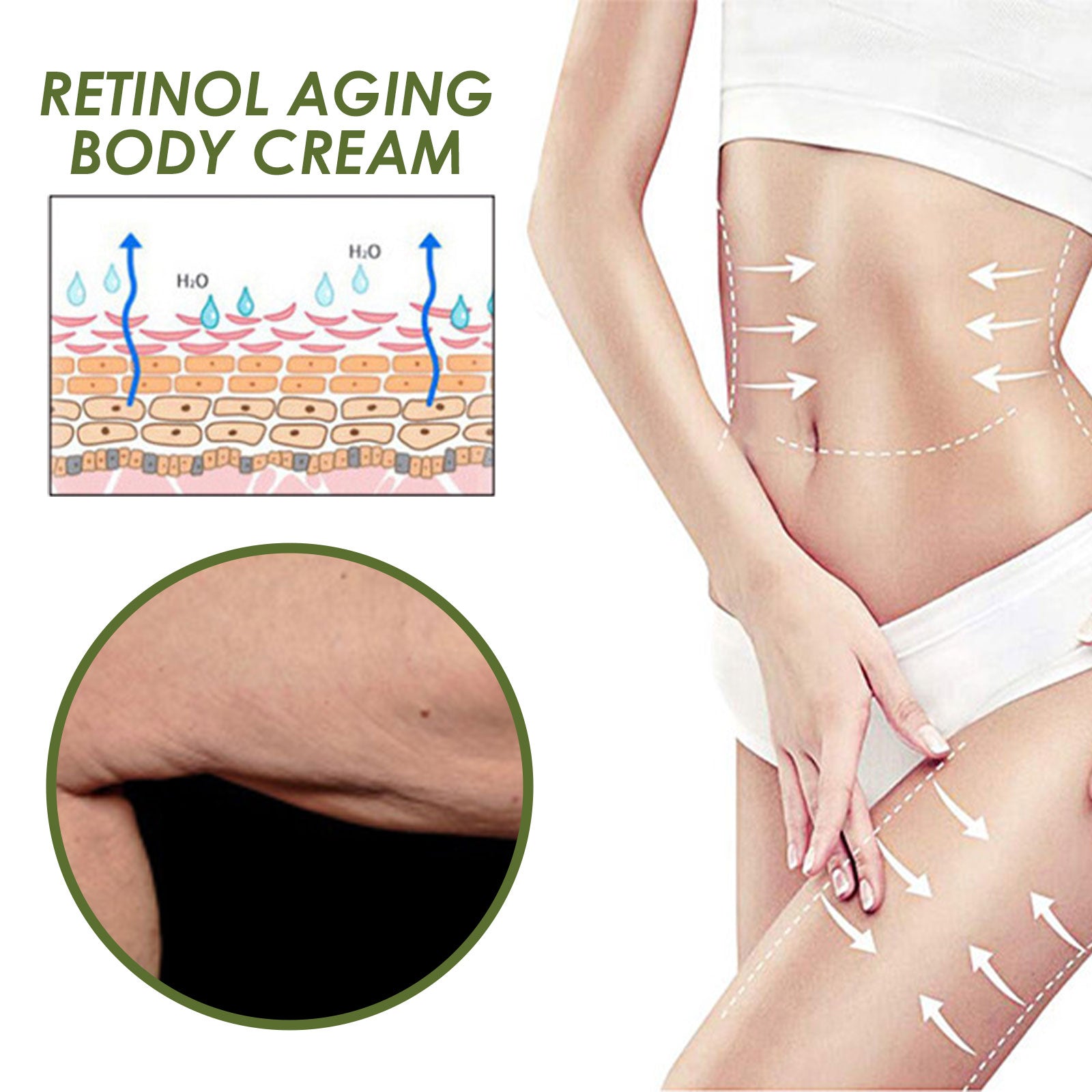 Creme Corporal com Retinol EELHOE: Tonifica, Hidrata, Ilumina, Clareia, Suaviza Linhas Finas e Proporciona Pele Macia.
