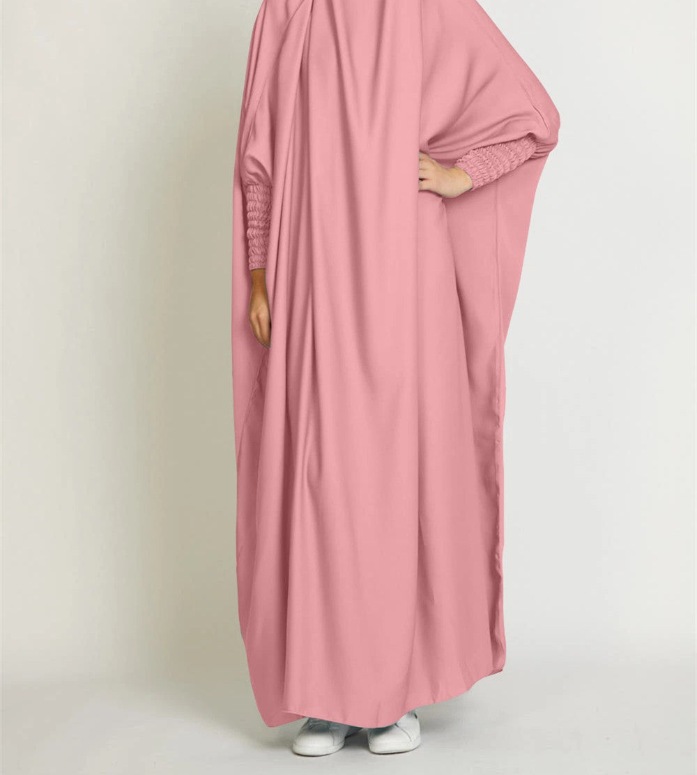 Vestido longo feminino elegante e solto, cor sólida, casual, plus size.