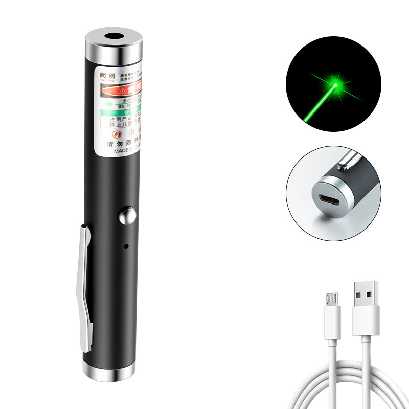 Mini ponteiro laser verde 2 em 1 destacável com suporte de lâmpada portátil, foco visível para caça, ensino e apresentações.