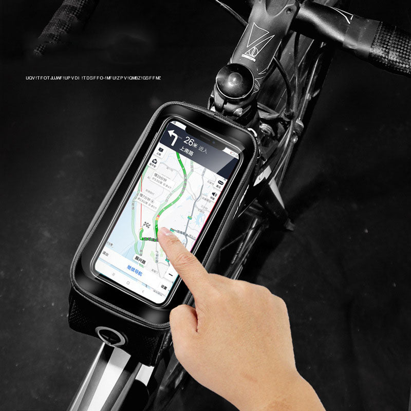 WILD MAN Bolsa rígida para bicicleta, bolsa frontal para quadro de bicicleta de montanha, bolsa para celular com tela sensível ao toque, bolsa para tubo superior, bolsa de selim, equipamento de ciclis