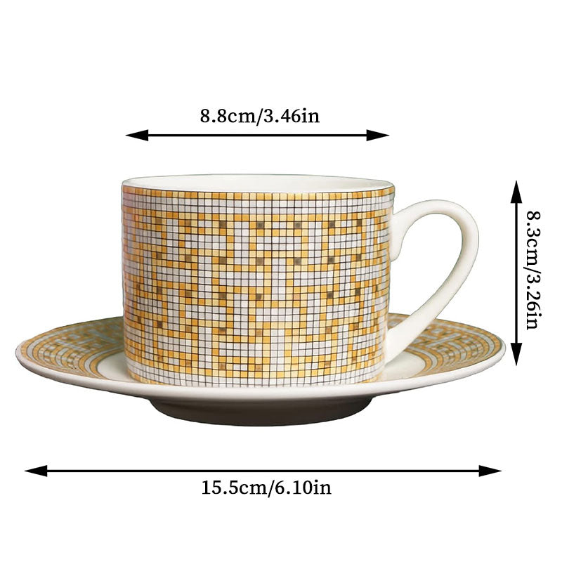 Conjunto de xícaras de café e pires em porcelana fina estilo europeu, conjunto de xícaras de chá com colheres para chá da tarde, para uso doméstico e no escritório.