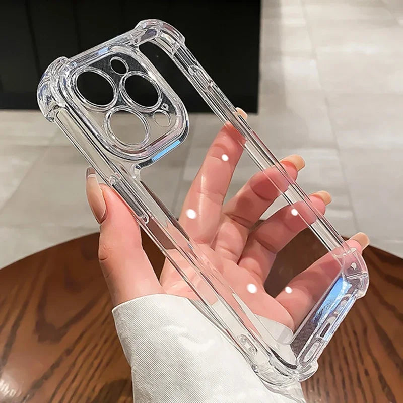 Capa de celular à prova de choque para iPhone 11 12 13 14 15 Pro Max Plus X XS XR em acrílico transparente