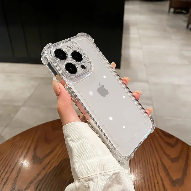 Capa de celular à prova de choque para iPhone 11 12 13 14 15 Pro Max Plus X XS XR em acrílico transparente