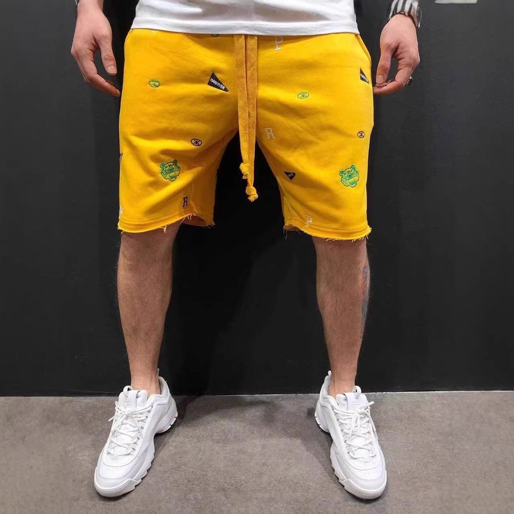 Shorts cargo masculinos casuais de verão, folgados e respiráveis, para esportes e fitness.